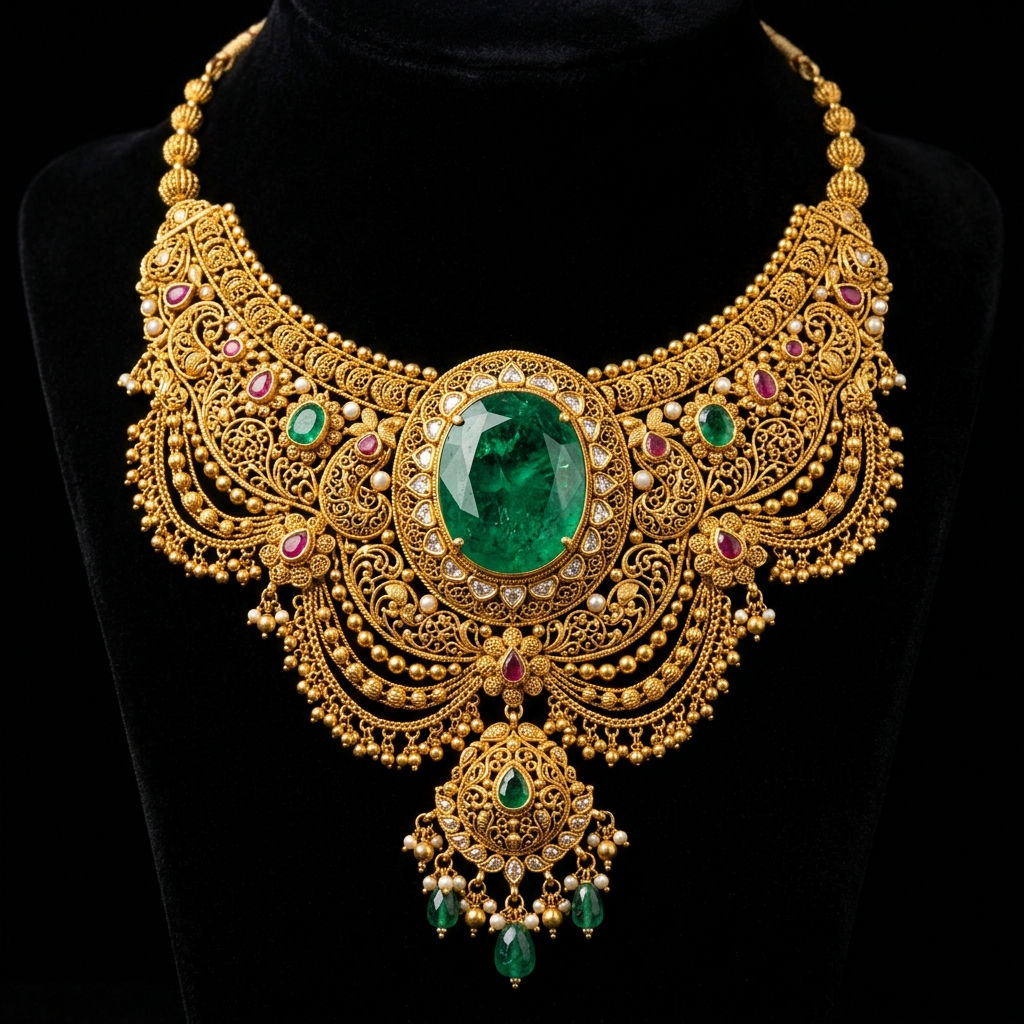 Ornate gold Indian necklace