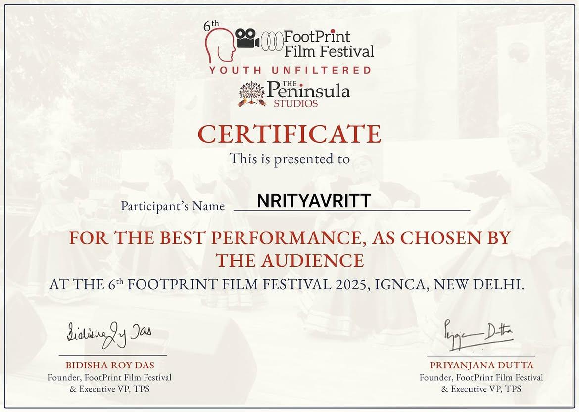 Best Performance Certificate - Namita Dwivedi